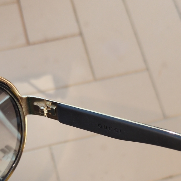 Gucci Black Sunglasses with Gold Accents